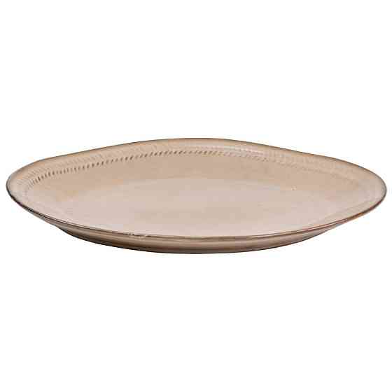 Овальное сервировочное блюдо из бежевого фарфора 33,5 см Киев