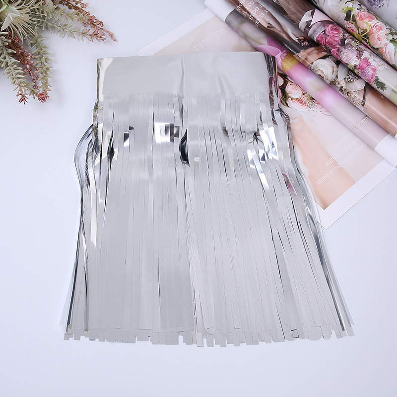 Дощик гірлянда на стіну 29 см на 300 см сріблястий Київ - фото 5