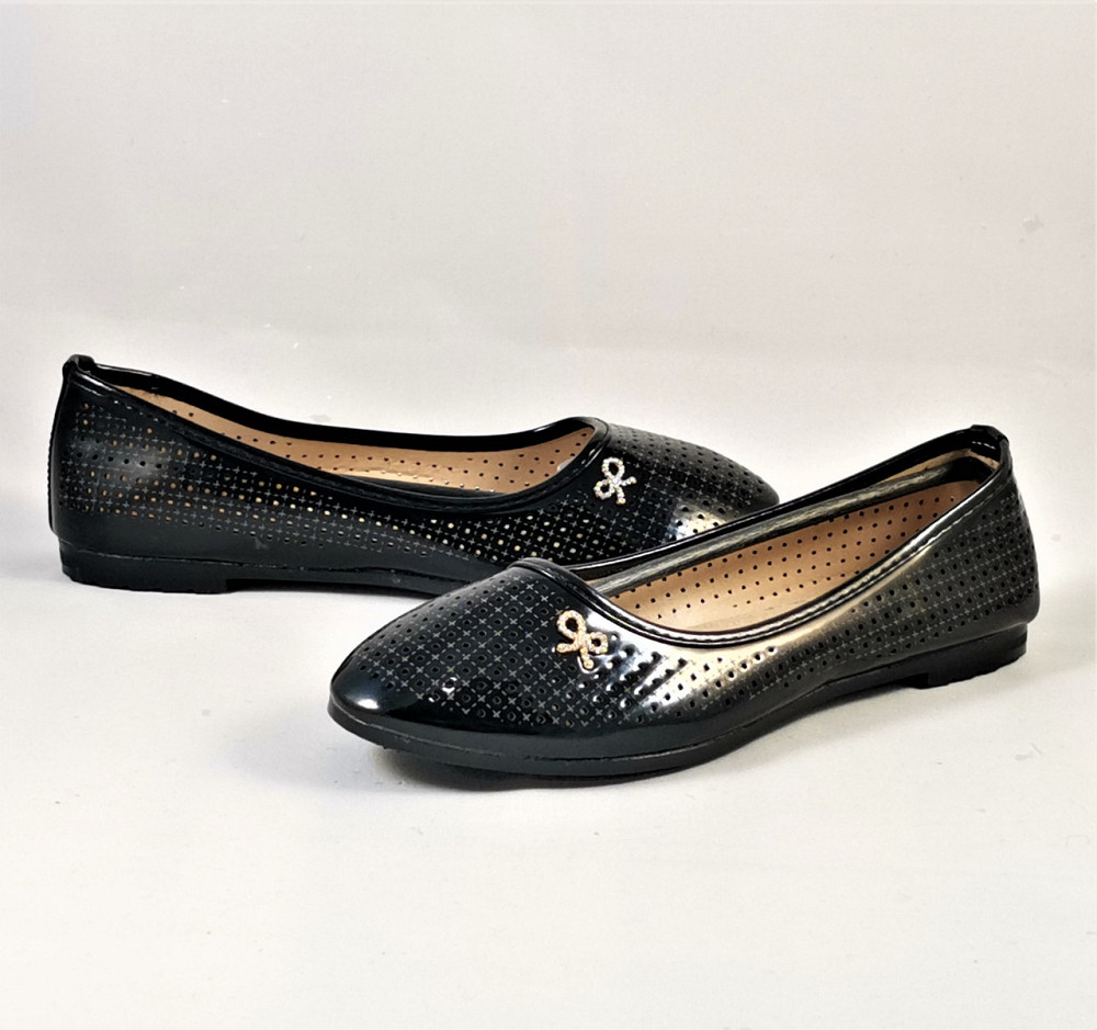 Жіночі Балетки Чорні Лакові з Перфорацією Мокасини Туфлі Літні (розміри: 36,37,38,39) - 864 Дніпро - фото 2