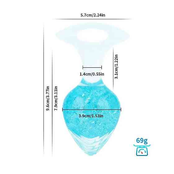 Анальная пробка Liebe Seele Heart-shaped Crystal Anal Plug - Blue Medium Sex Aura Киев