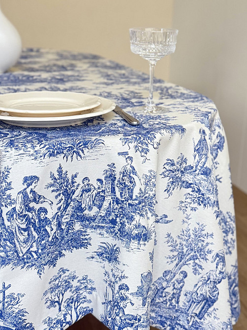 Ecotton Скатертина столова Ecotton DUCK 150х170 см водовідштовхувальна Italiano Blue синього ко Коломия - фото 2