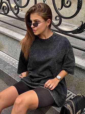 Велосипедки и футболка варенка тай дай оверсайз Черный XL-2XL Харьков