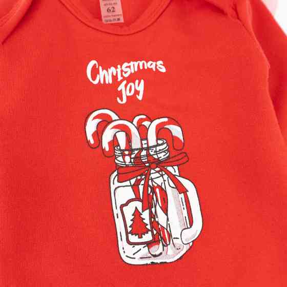 Модный новогодний комплект одежды для девочки Cristmas Joy рост 86 см (12 - 18 месяцев) Malena Красный с принтом Кривой Рог