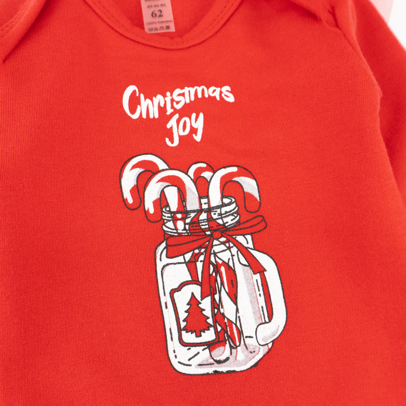 Модний новорічний комплект одягу для дівчинки Cristmas Joy зріст 86 см (12 - 18 місяців) Malena Червоний з принтом Кривий Ріг - фото 4