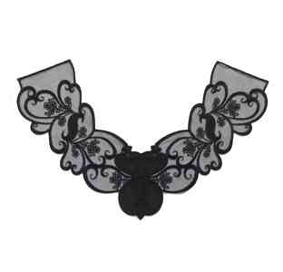Аппликация воротник для платья черный Киев