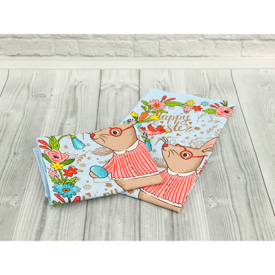 Рушник Руно вафельний набивний Великдень блакитний 45х60 см (205.15_Великдень блакитний_1) Вінниця - фото 5