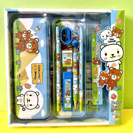 Пенал шкільний «Ведмедики» з канцелярським приладдям для школи в комплекті Кам'янець-Подільський