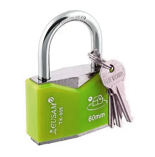 Замок навісний 30 мм з ключем зелений Київ - фото 1