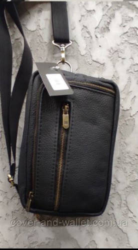 Стильная мужская сумка слинг на пояс или на грудь из натуральной кожи PS Leather Киев - изображение 5