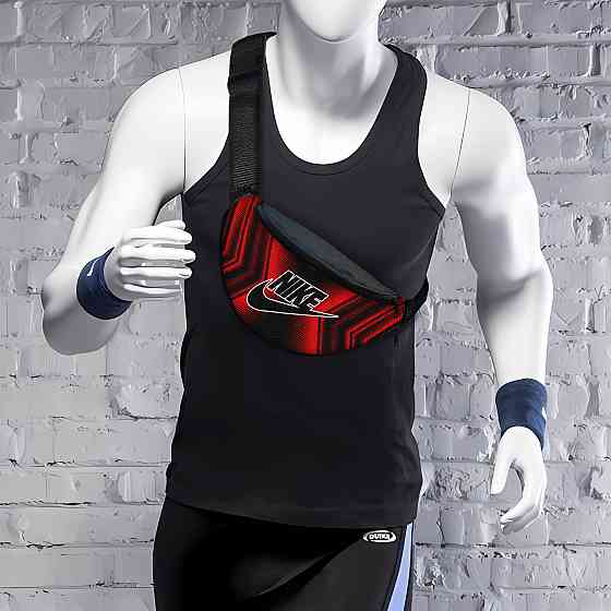 Сумка-бананка Nike чоловіча/жіноча спортивна 32×16 см з розширювачем поясна сумка або сумка через плече (3737) Київ