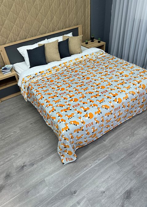 Плед-покривало Decorator WellSoft FOX 200х205 см з принтом "Лисички" (87-189) Київ - фото 4