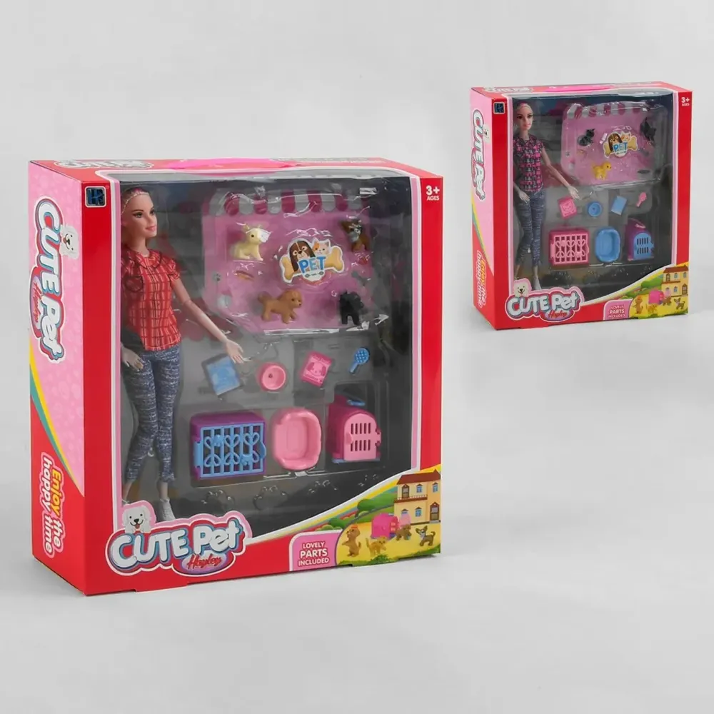 Кукла НВ 040 А (36/2) "Любимые питомцы", 2 вида, 4 питомца, аксессуары, в коробке, шт Київ - фото 1