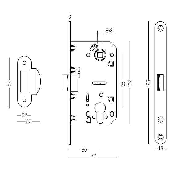 МЕХАНІЗМ ПІД ЦИЛІНДР ДЛЯ МІЖКІМНАТНИХ ДВЕРЕЙ Київ