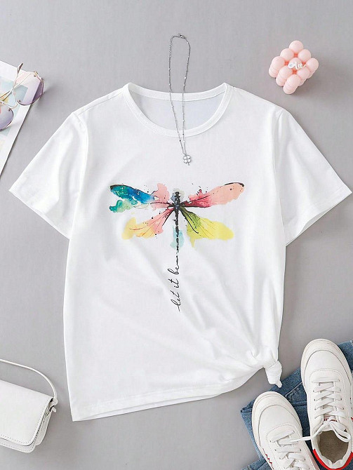 Футболка женская с принтом  42 Белая 2664081897 Днепр - изображение 1