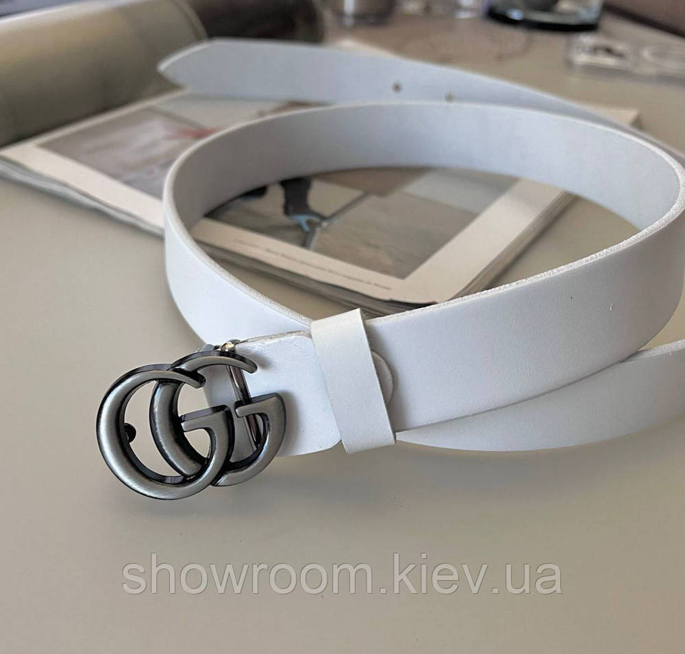 Женский белый кожаный ремень (5001-1) Киев - изображение 1