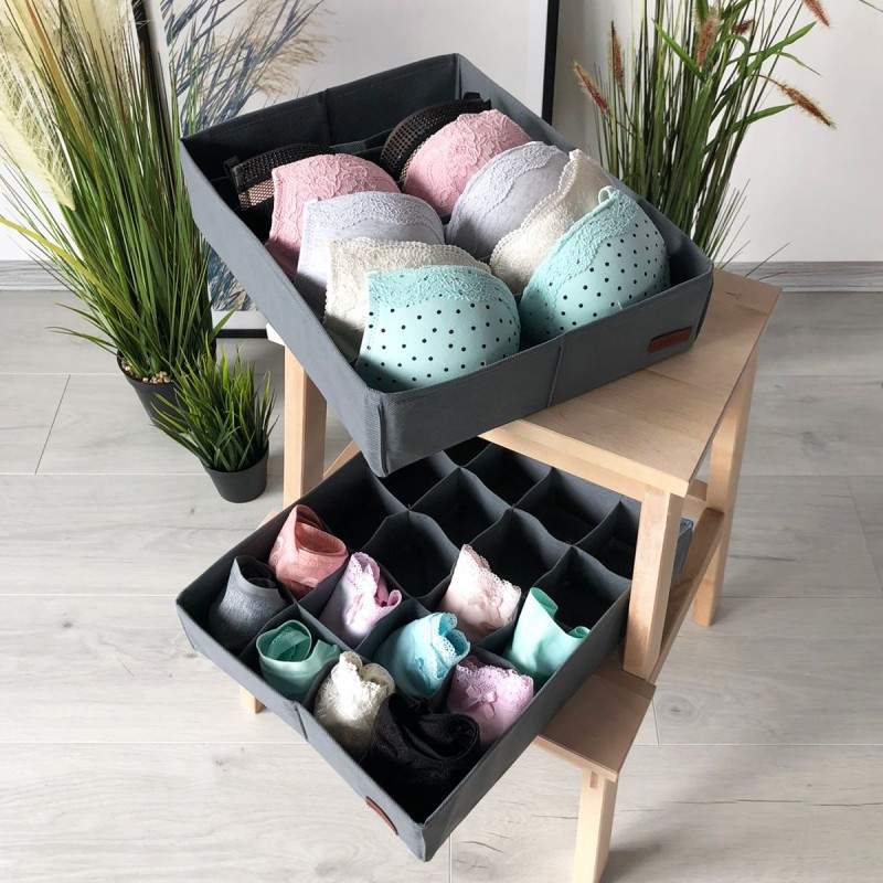 Набор органайзеров для нижнего белья 2 шт GR002 (Серый) Сумы - изображение 1