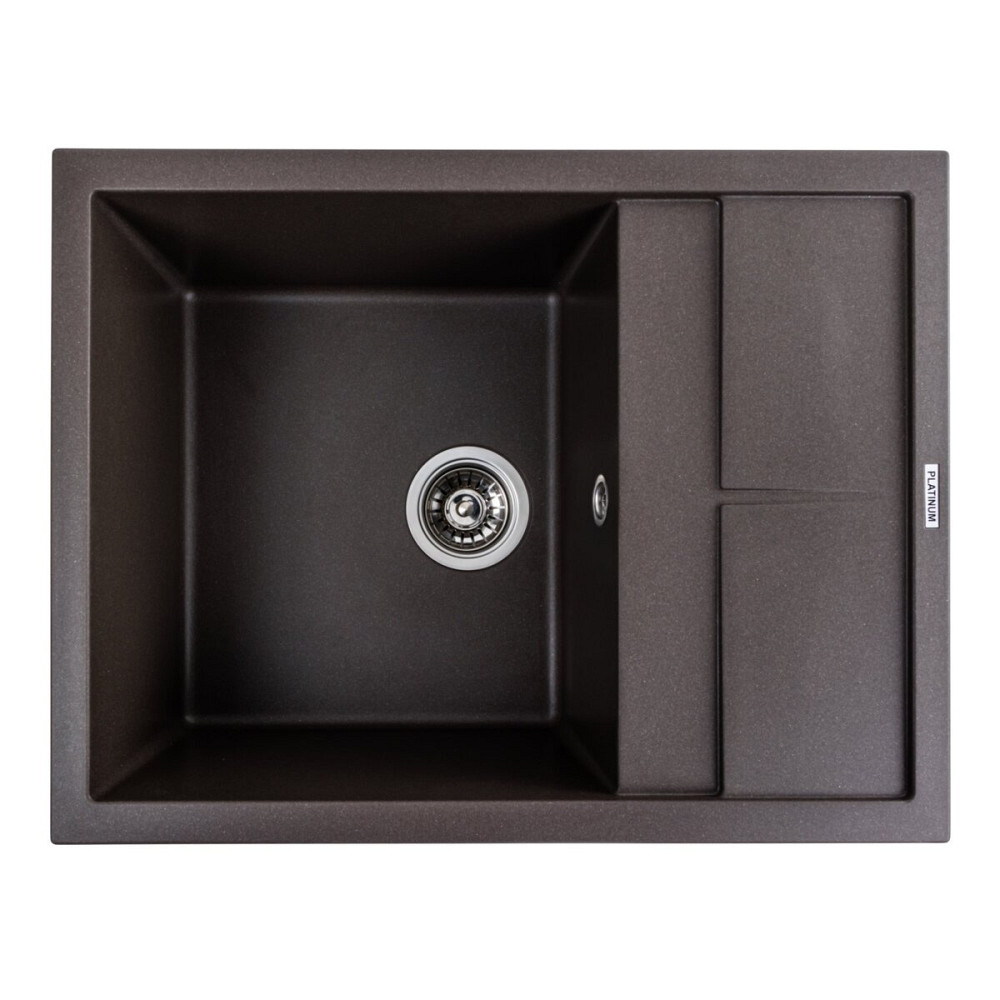 PLATINUM Гранітна мийка для кухні Platinum 6550 LOTOS матова Темна скеля Київ - фото 1