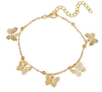 Браслет на ногу золотистий Метелики Київ - фото 3