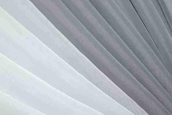 Кухонные шторки VR-Textil № 096к с подвязками графитовый с белым 400х170 см (50-672) Киев