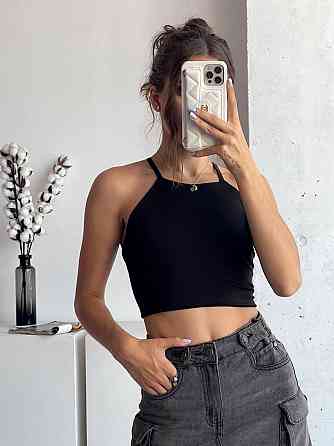 Жіночий стильний романтичний топ-корсет трикотаж мікродайвінг у два шари Чорний Одеса