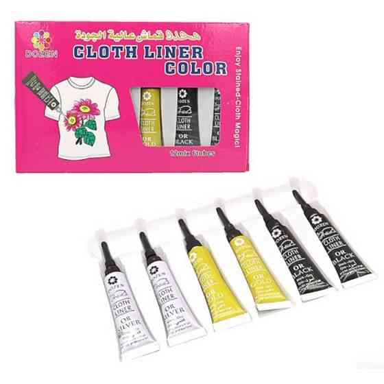 Набір фарб для одягу Dozen DSCN0673, 12 мл 6 шт Вінниця