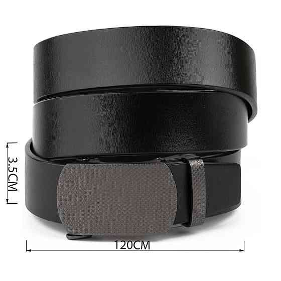 Ремень мужской с зернистой пряжкой автомат Vintage 20272 Черный Киев