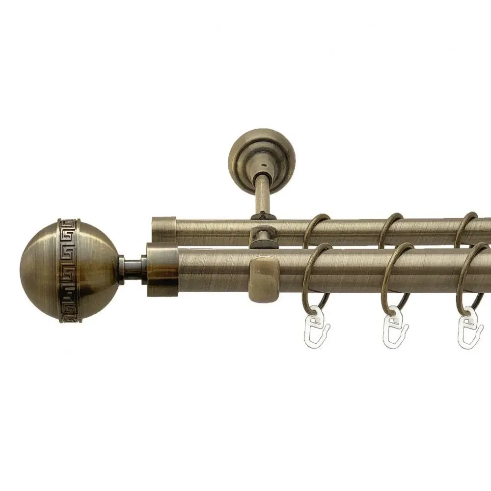 Карниз Orvit Таврика металевий дворядний відкритий гладка труба кільце металеве Антик 25\16 мм 200 см Львов - изображение 1