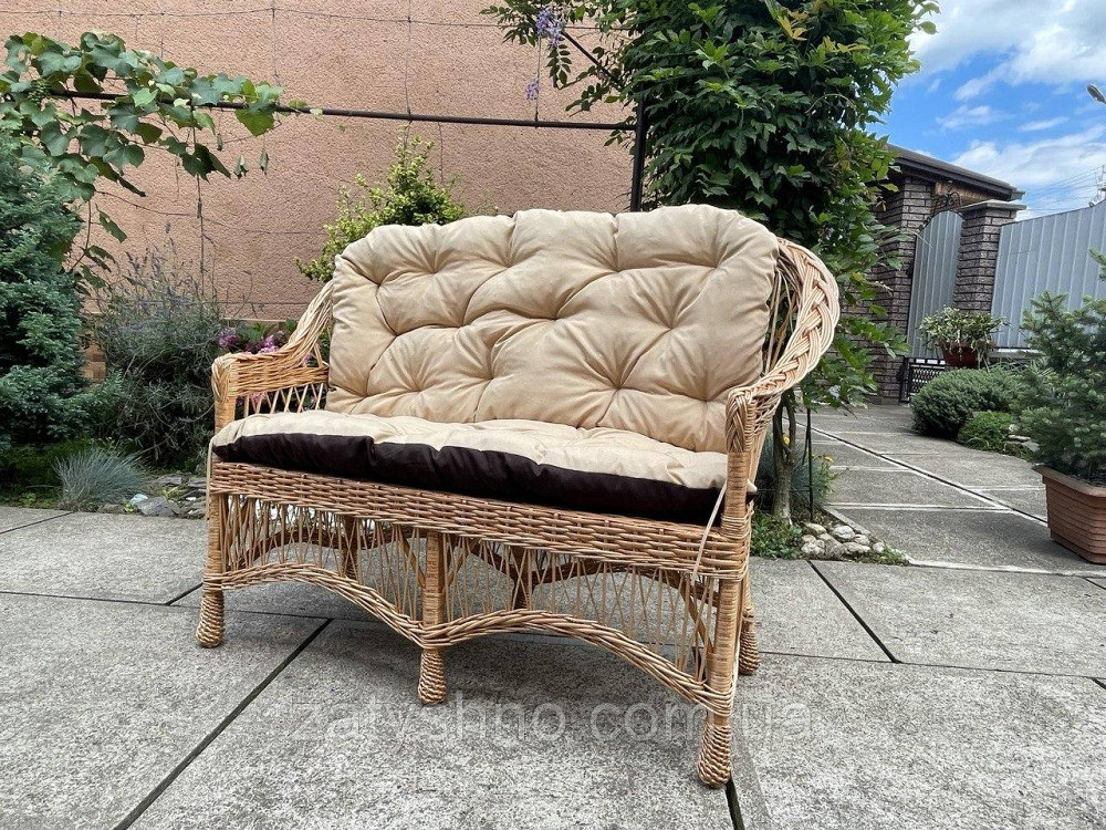 Диван плетений з лози з накидкою на 2 сторони Київ - фото 5
