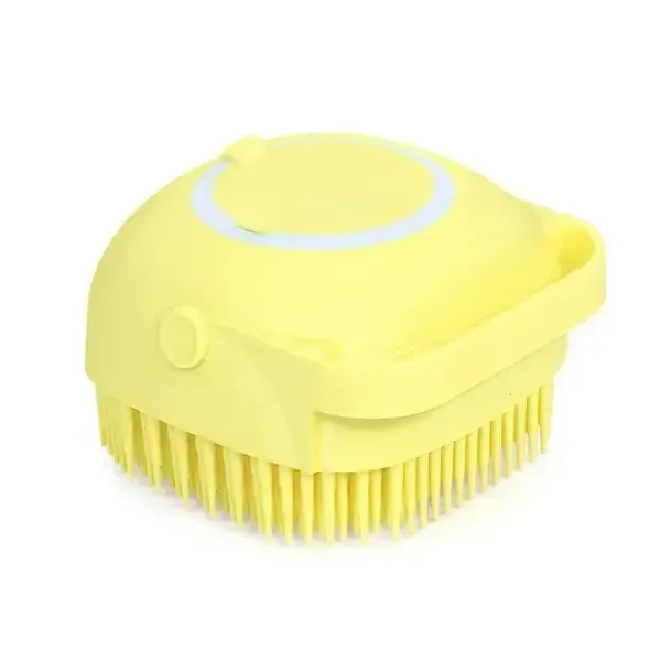 Силиконовая массажная мочалка щетка с дозатором Silicone Massage Bath Brush LD-588 Желтый Полтава - изображение 1