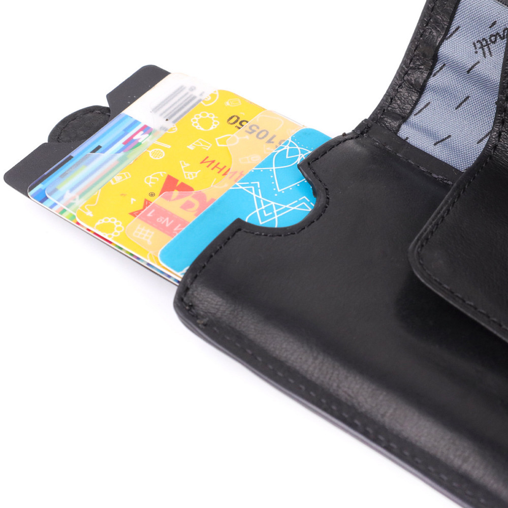 Вместительный картхолдер из натуральной кожи Tony Perotti 20899_1 (3796 nero) Черный Киев - изображение 7