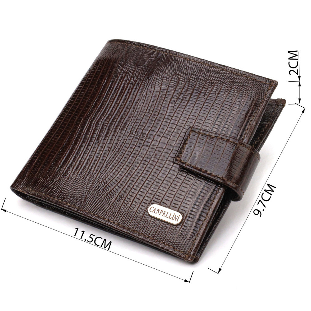 Мужской современный кошелек горизонтального формата из натуральной кожи с тиснением CANPELLINI 21757 Киев - изображение 3