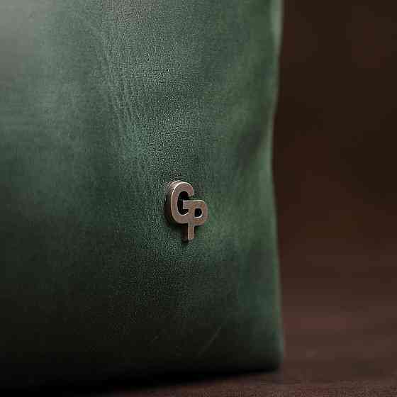 Кожаная косметичка унисекс GRANDE PELLE 11573 Зеленый Киев