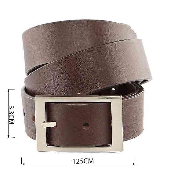 Надійний шкіряний італійський ремінь GRANDE PELLE 00242 Коричневий Київ