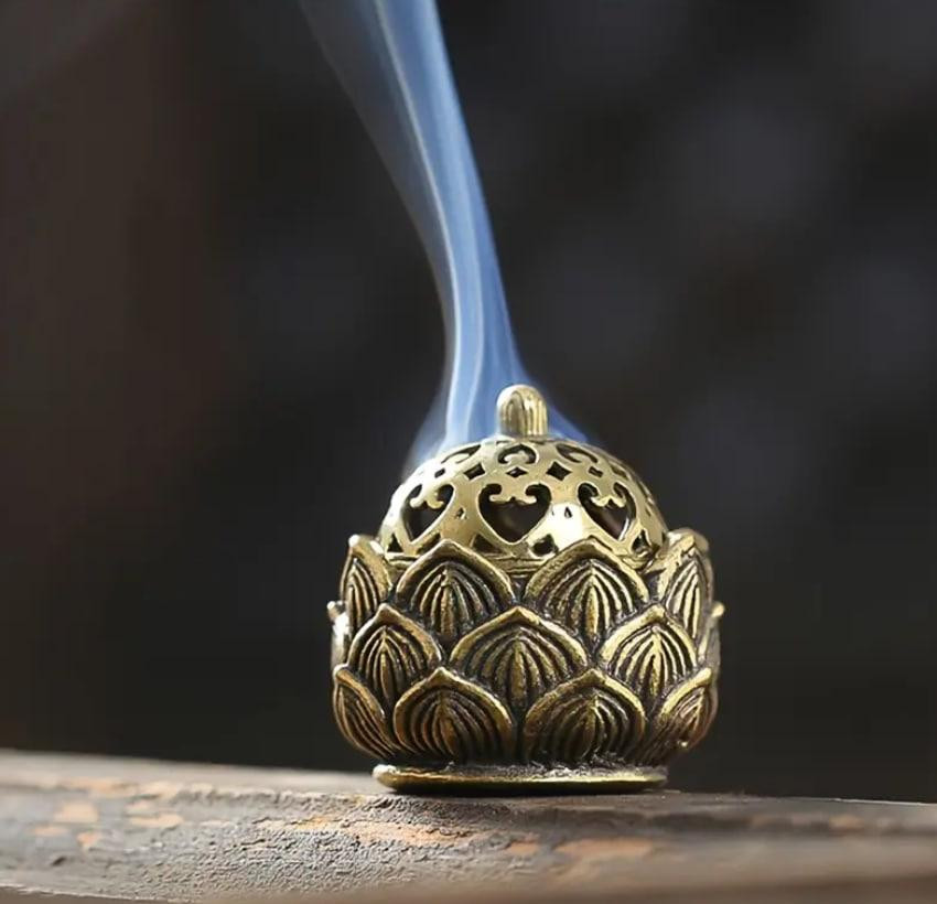 Металевий ажурний тримач для пахощів у формі лотоса - Вогнетривкий залізний пальник для медитації 3  Київ - фото 1