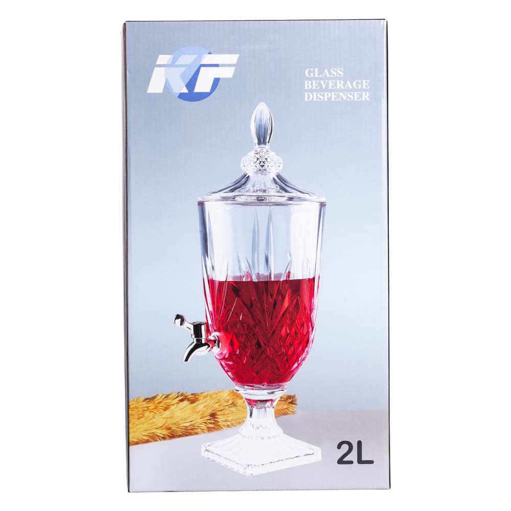 Лимонадниця з краном на ніжці скляна для напоїв 2 л 46 см HP-19-15 Київ - фото 10