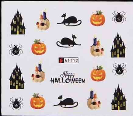 Наклейки для ногтей Happy Halloween 5 на 6 см разноцветный Киев