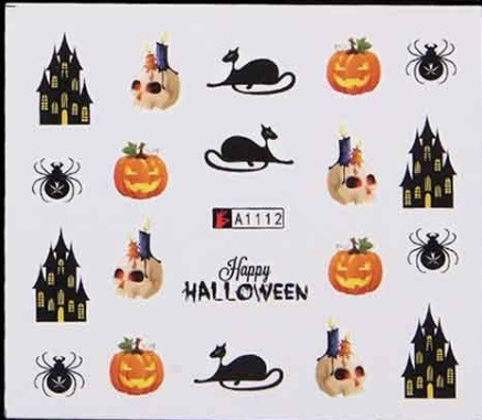 Наклейки для ногтей Happy Halloween 5 на 6 см разноцветный Киев - изображение 1