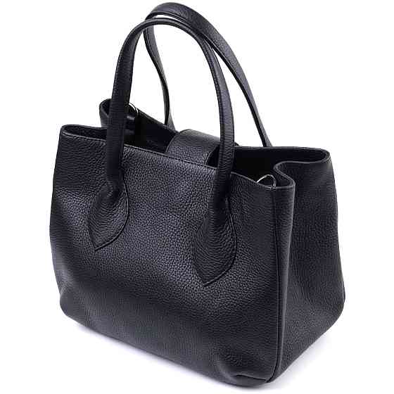 Чудова сумка жіноча з двома ручками з натуральної шкіри Чорна (SHVIGEL) Київ