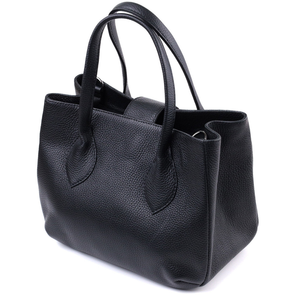 Чудова сумка жіноча з двома ручками з натуральної шкіри Чорна (SHVIGEL) Київ - фото 6