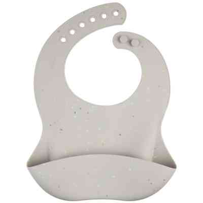 Нагрудничек Canpol babies DOTS силиконовый с карманом, серый (51/029_grey) Винница