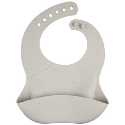 Нагрудничек Canpol babies DOTS силиконовый с карманом, серый (51/029_grey) Винница - изображение 1