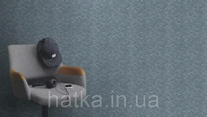 Шпалери вінілові на флізеліні Rasch Clasik 0,53х10 абстракція хвиля темно-синя біла Київ - фото 1