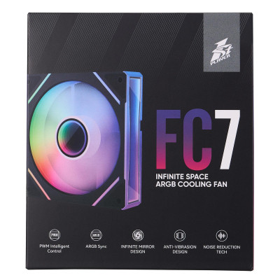 Кулер для корпуса 1stPlayer FC7 Black (FC7-BK-1IN1) Винница - изображение 2