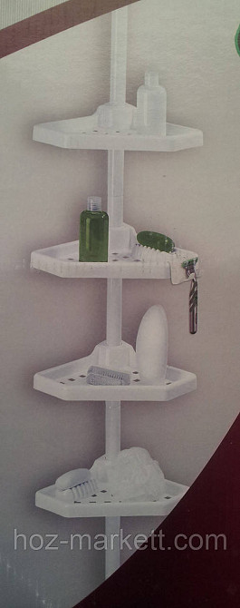 Полиця у ванну на металевій трубі — розпірці Харків - фото 5