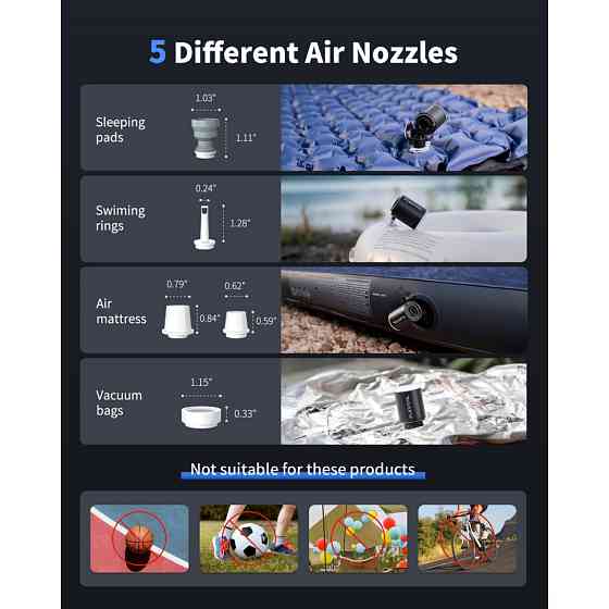 Насос-ліхтар кемпінговий Flextail Tiny Pump Х, чорний Київ