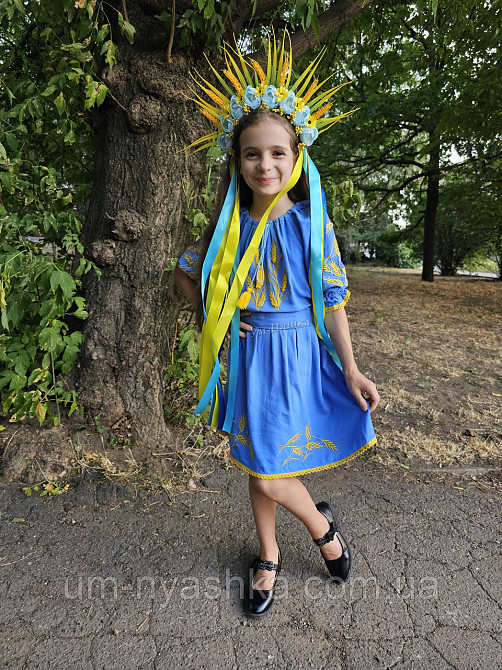 Детское вышитое платье с колосками лен Кривой Рог - изображение 4