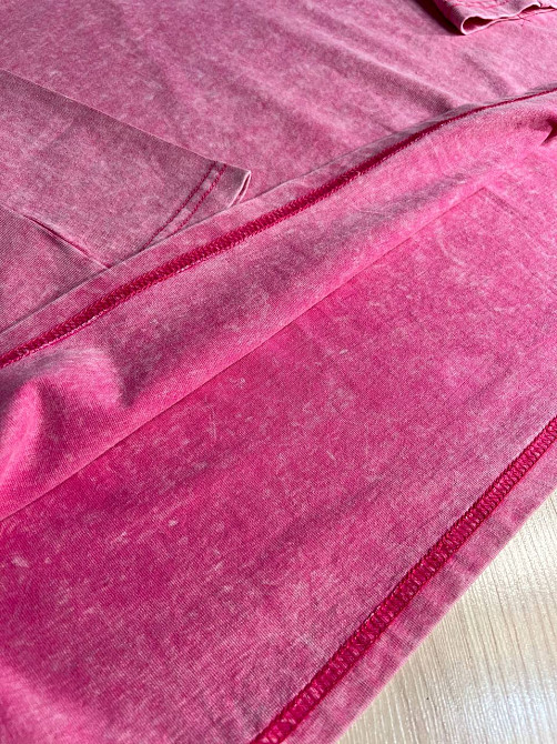 Футболка женская A-N 26029 оверсайз широкая вареная дай длинный рукав 3\4 с вышивкой впереди one size, розовый, one size Киев - изображение 17