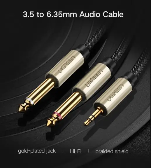 Аудио кабель UGREEN AV126 3.5mm TRS to Dual 6.35mm TS Audio Cable 2m (Gray)(UGR-10615) Одесса - изображение 3