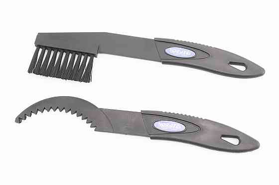 Щітка+гребінка для чищення зірок та ланцюга, пластикові к-кт, чорні KL-7001+KL-7002 Киев