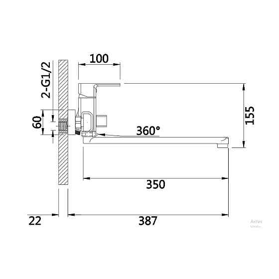 Смеситель для ванны Lidz Dozorca 005 с поворотным изливом (c душевым гарнитуром) (k35) LDDOZ005CRM45405 Chrome Киев